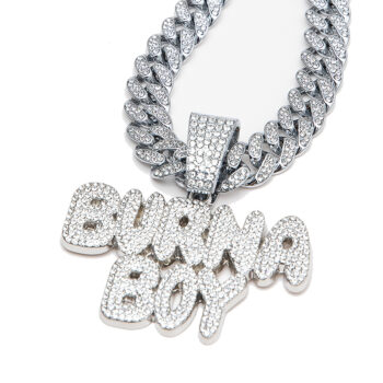 Burna Boy Inspired CZ Diamond Silver Cuban Necklace & Pendant (Free Delivery!)